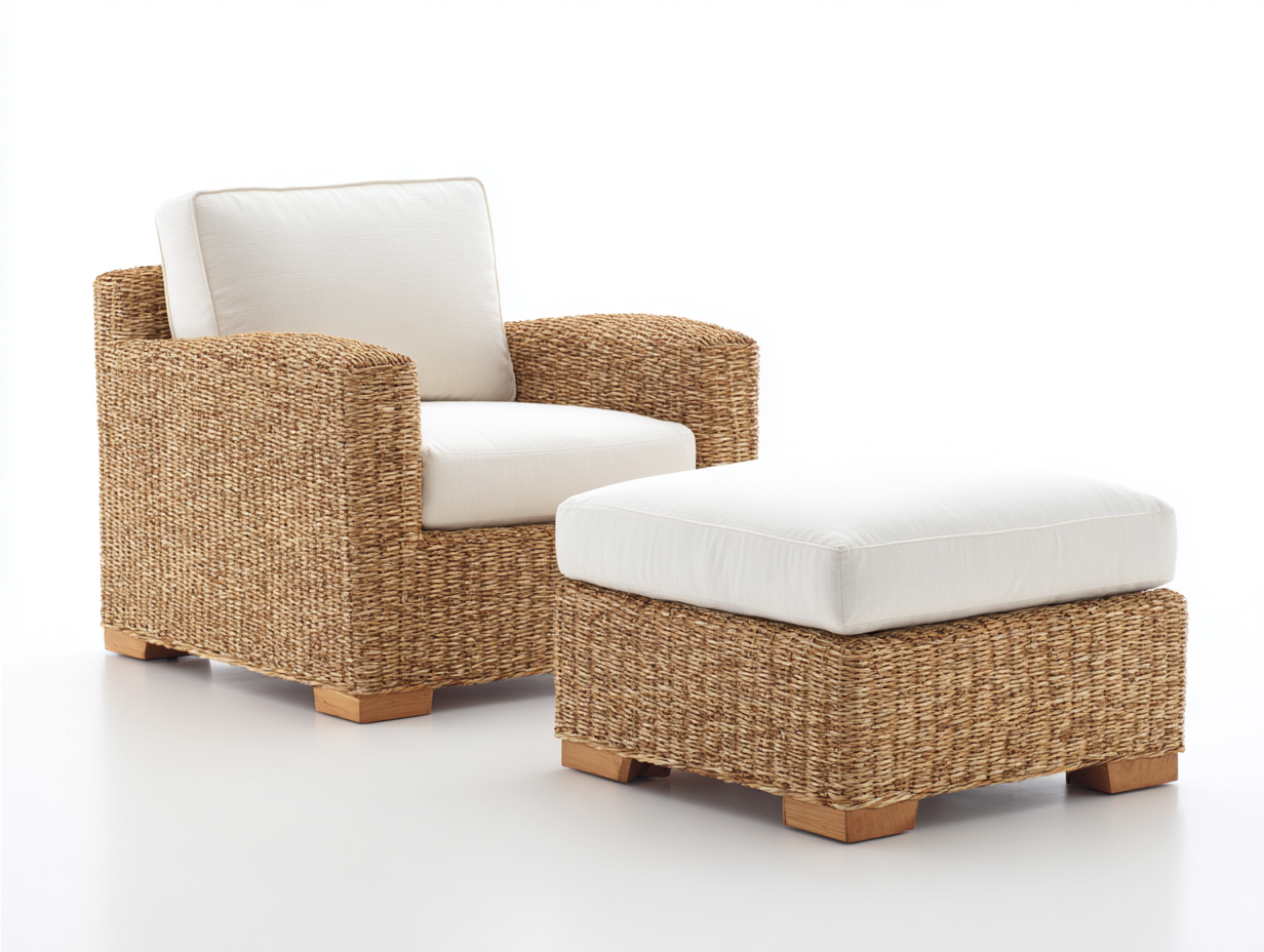 Polyrattan Gartensessel Rattan 105x90x84 cm - braun-cremeweiß - modernes Garten Design-Nadiohaven