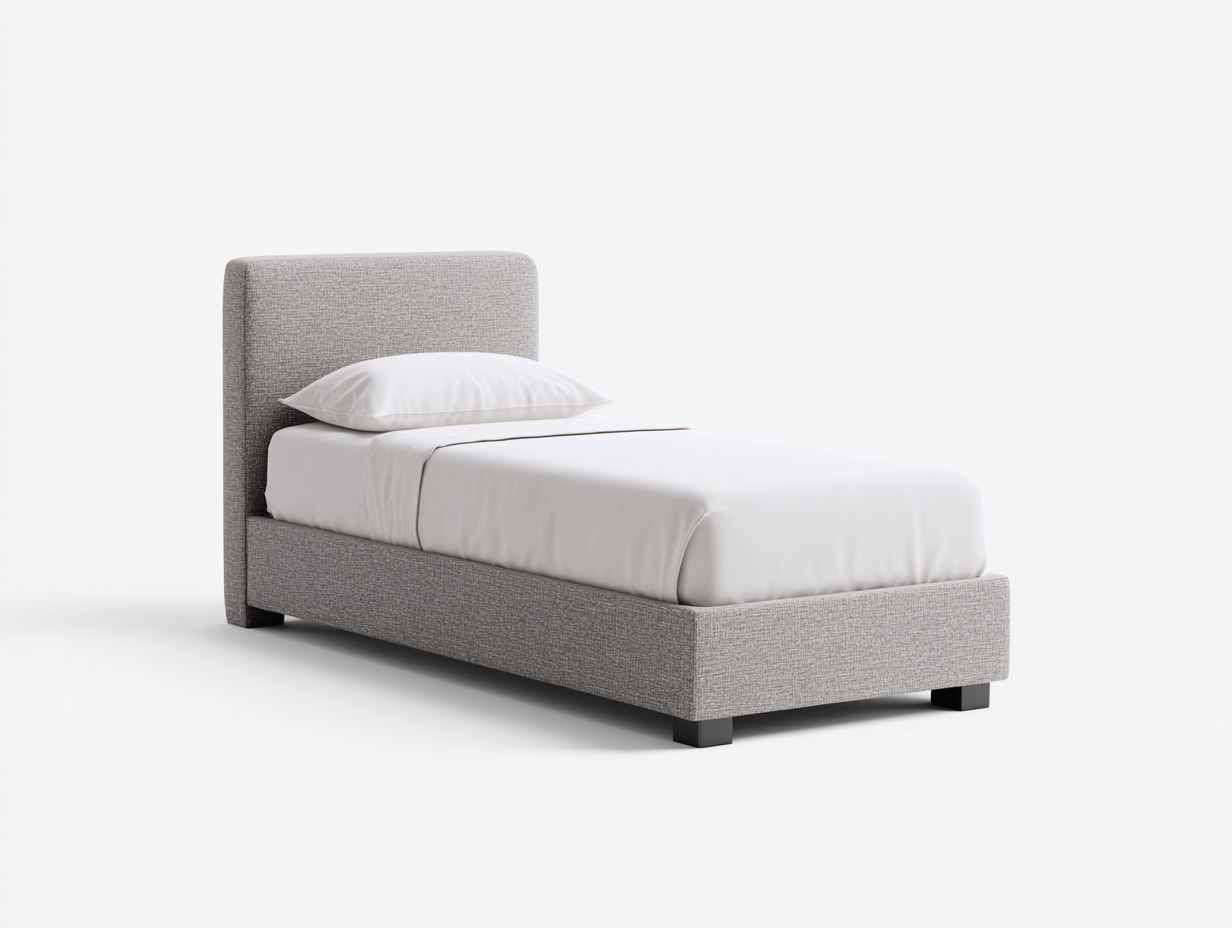 Einzelbett Polsterbett 200x90x100 cm - Grau und Schwarz - modernes Design-Nadiohaven