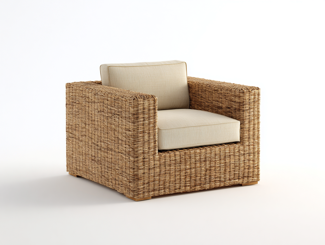 Polyrattan Gartensessel 92x86x76 cm - natur-beige - modern für Terrasse-Nadiohaven