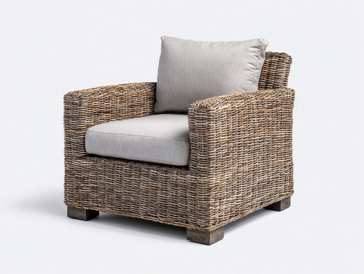 Polyrattan Gartensessel 110x92x82 cm - braun und beige - für den Garten-Nadiohaven