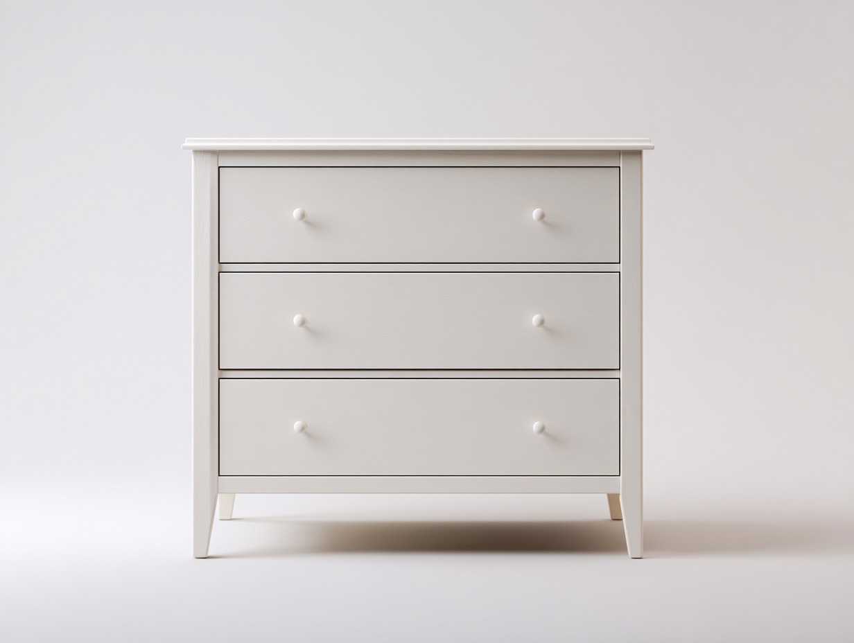 Kommode mit Schubladen Holz 95x42x95 cm - cremeweiß - klassischer Stauraum-Nadiohaven