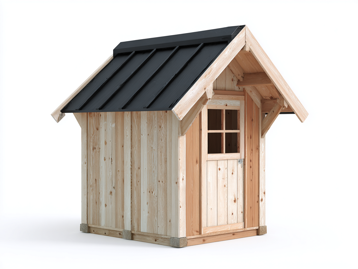 Gartenhäuser Holz 180x120x210 cm - Naturholz und Schwarz - modernes Design-Nadiohaven