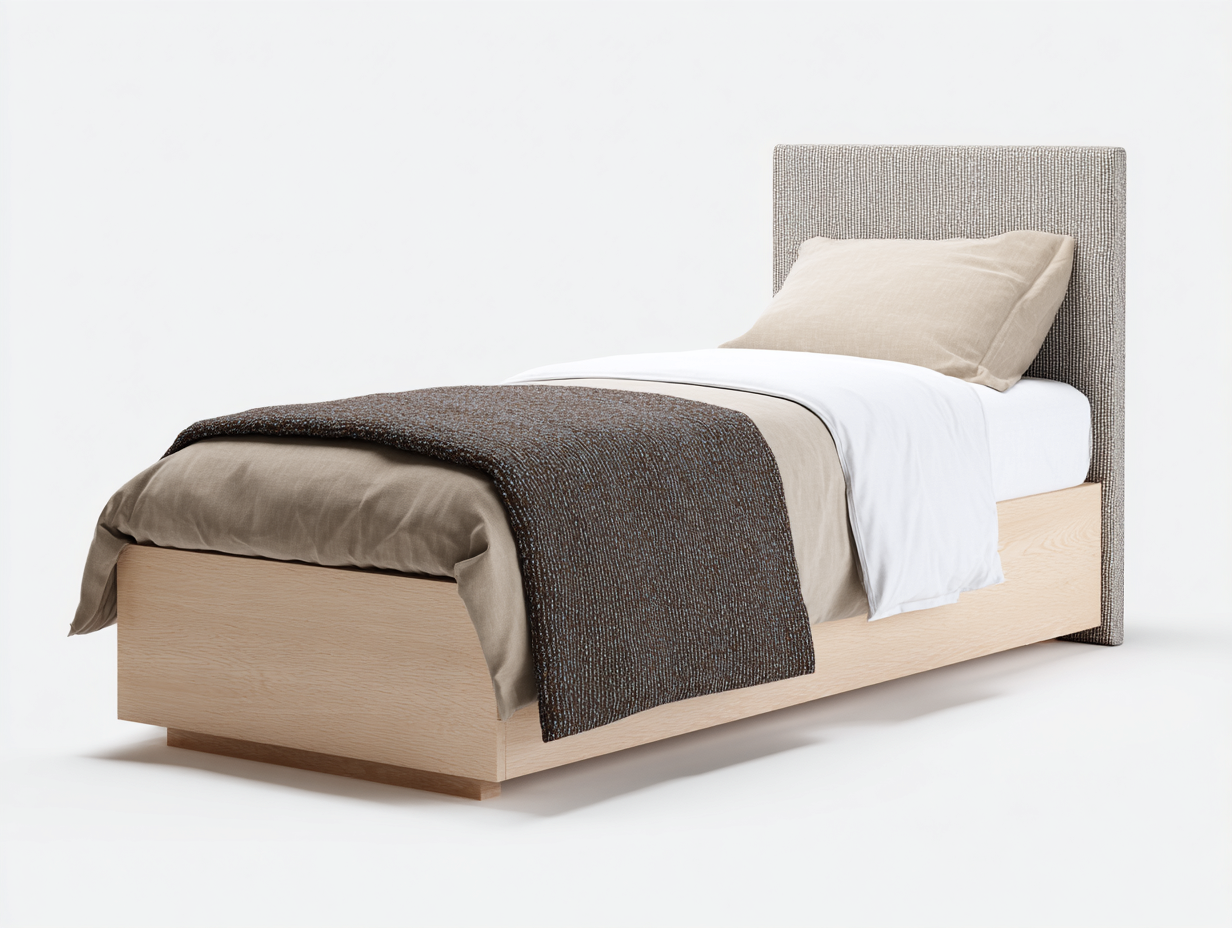 Einzelbett Holz 210x100x110 cm - natur-beige - modern für Schlafzimmer-Nadiohaven