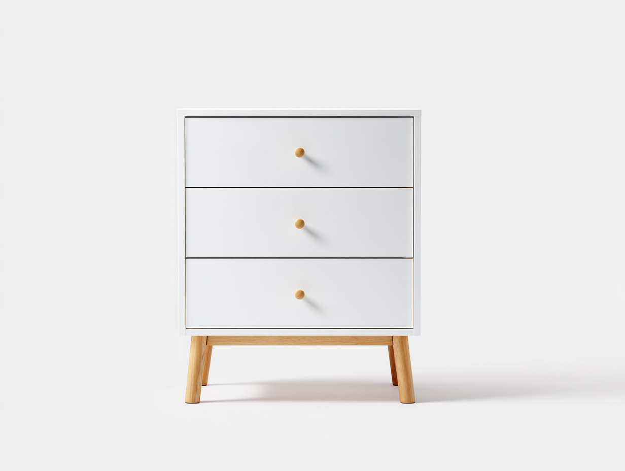 Kommode mit Schubladen Holz 75x40x85 cm - Weiß und Naturholz - modernes Design-Nadiohaven
