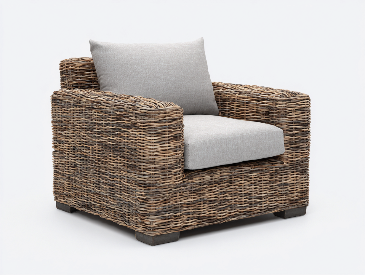 Polyrattan Gartensessel Rattan 110x95x82 cm - braun-beige - modernes Garten Design-Nadiohaven