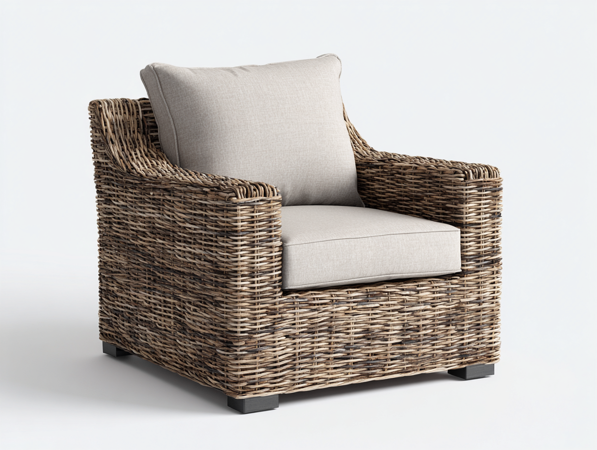 Polyrattan Gartensessel Rattan 108x92x84 cm - braun-beige - modernes Garten Design-Nadiohaven