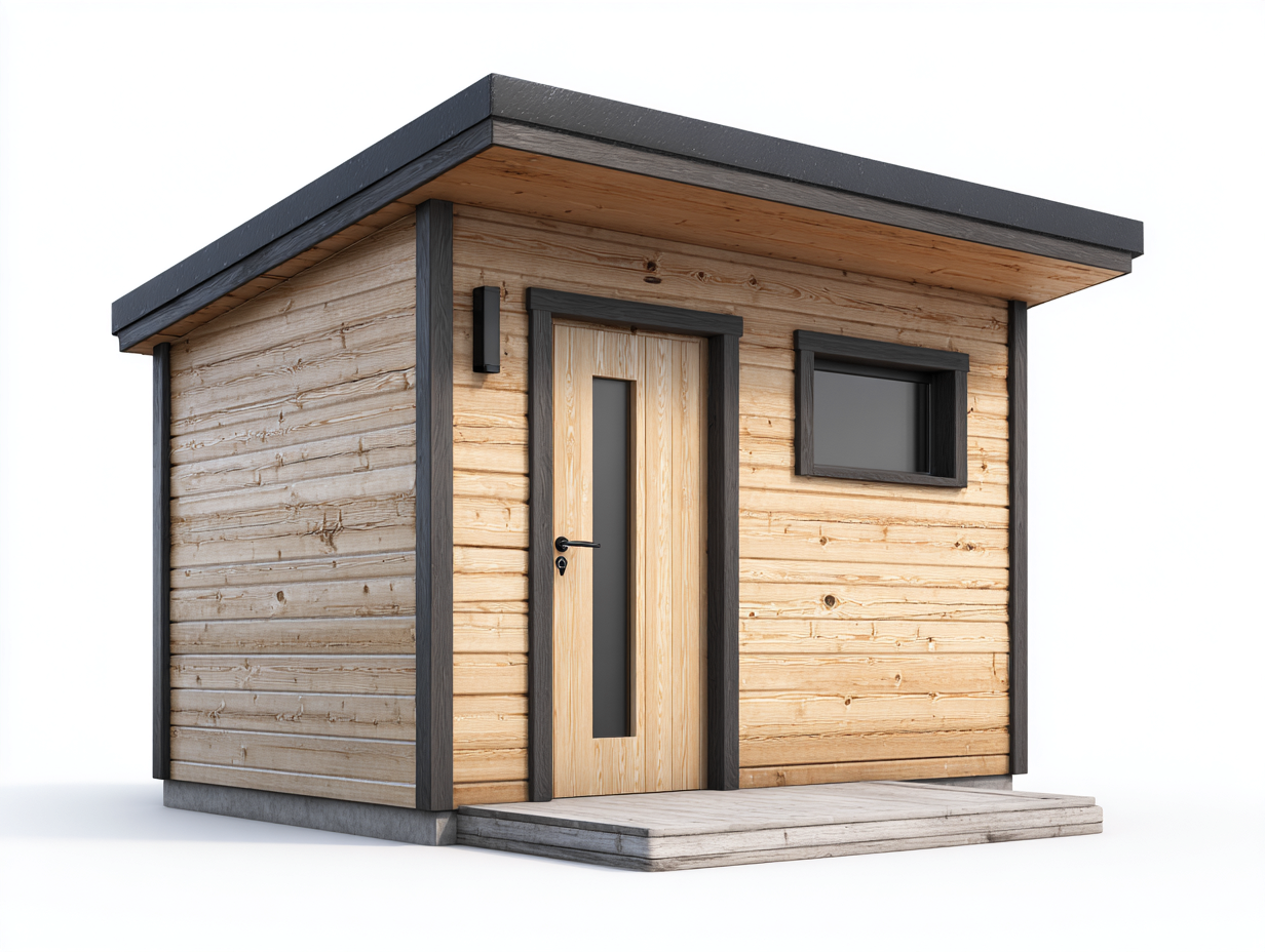 Gartenhäuser Holz 360x300x260 cm - natur-anthrazit - modernes Garten Design-Nadiohaven