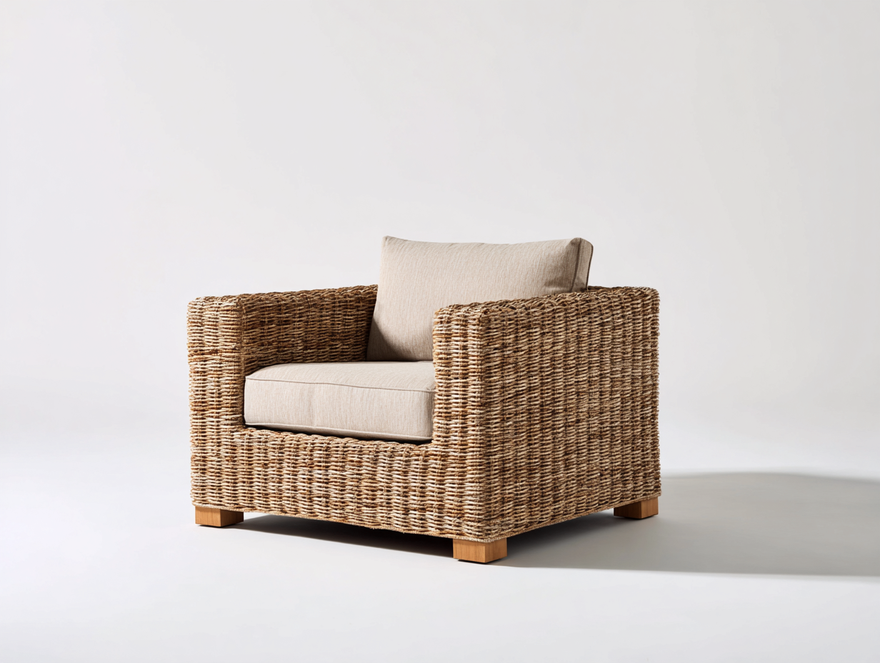 Polyrattan Gartensessel aus Polyrattan 95 x 90 x 78 cm - Braun-Beige - modernes Loungedesign für Außenbereich-Nadiohaven