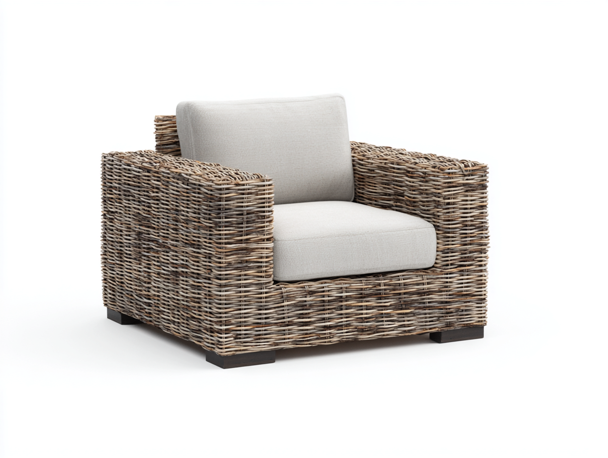 Polyrattan Gartensessel 115x95x78 cm - braun und beige - für den Garten-Nadiohaven