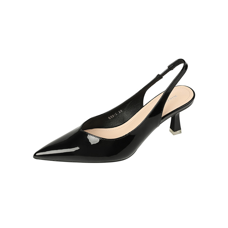AMIRA Women's PU Leather Slingback Heels