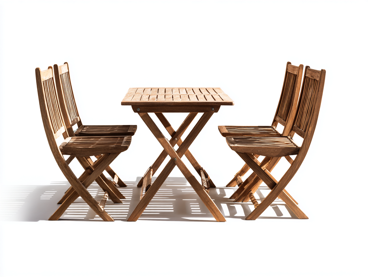 Garten Essgarnituren Holz 90x90x75 cm - braun - klappbarer Bistro-Stil-Namovihaus
