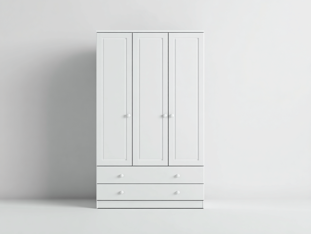 Kleiderschrank 120x52x180 cm - Holzwerkstoff Weiß - klassischer Wohnstil-Namovihaus
