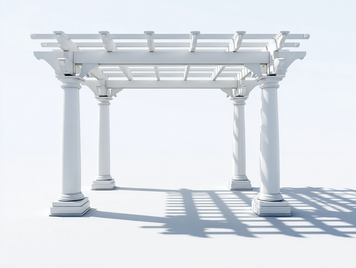 Pavillon Holzwerkstoff 300x250x240 cm - Weiß - offene Pergola für den Garten-Namovihaus