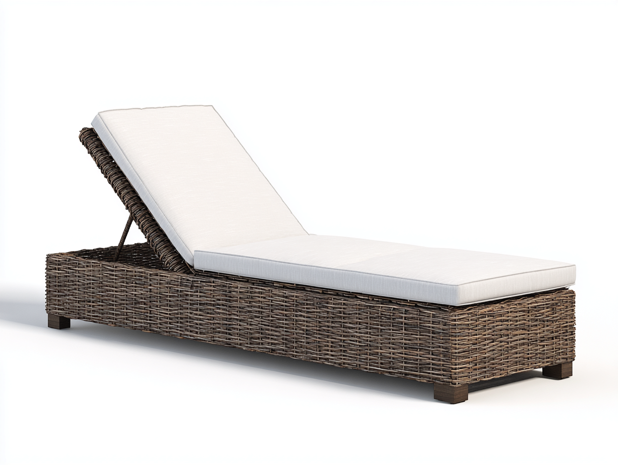 Sonnenliege Rattan 175x65x78 cm - Braun-Beige - verstellbare Rückenlehne für den Garten-Namovihaus