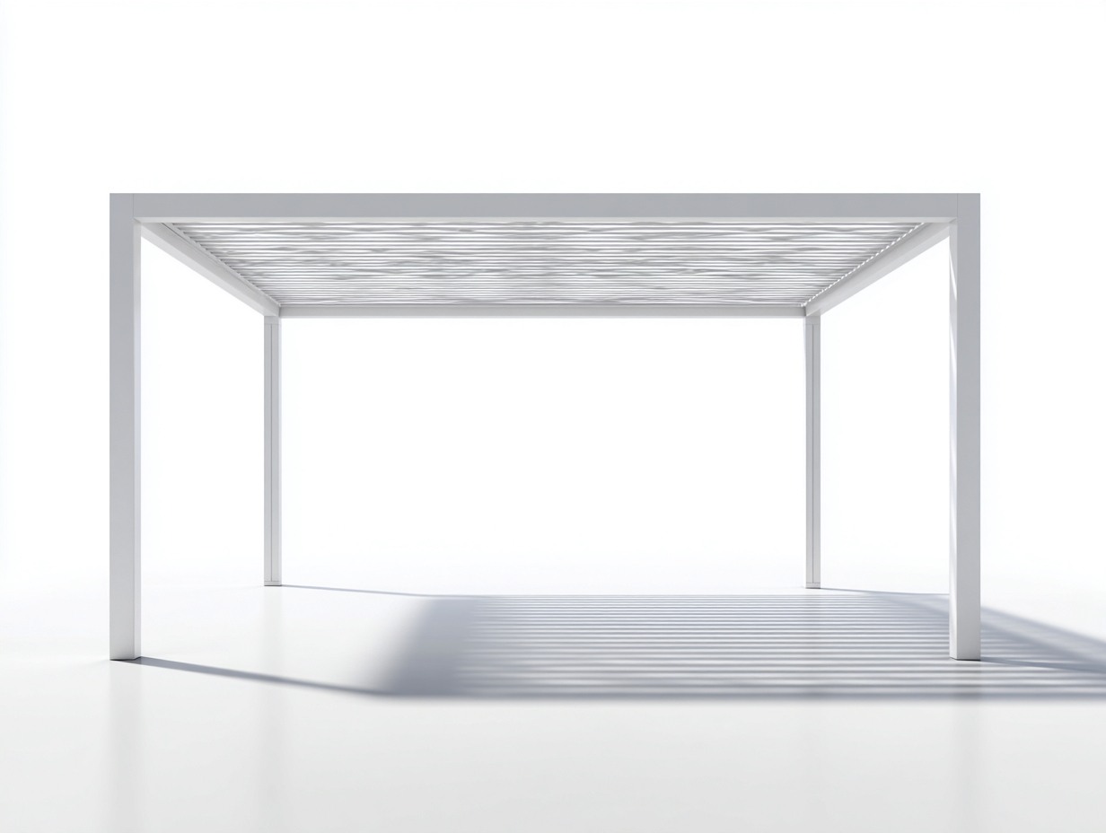Pavillon Aluminium 300x300x230 cm Weiß - modernes Lamellendach Design-Namovihaus