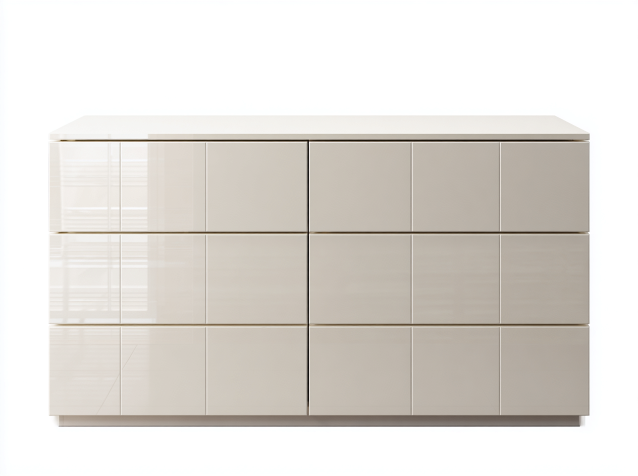 Kommode mit Schubladen 180x45x85 cm - Holzwerkstoff Cremeweiß Hochglanz - moderner Wohnstil-Namovihaus