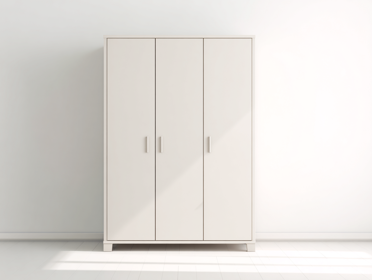 Kleiderschrank 130x55x185 cm - Holzwerkstoff Cremeweiß - minimalistischer Wohnstil-Namovihaus