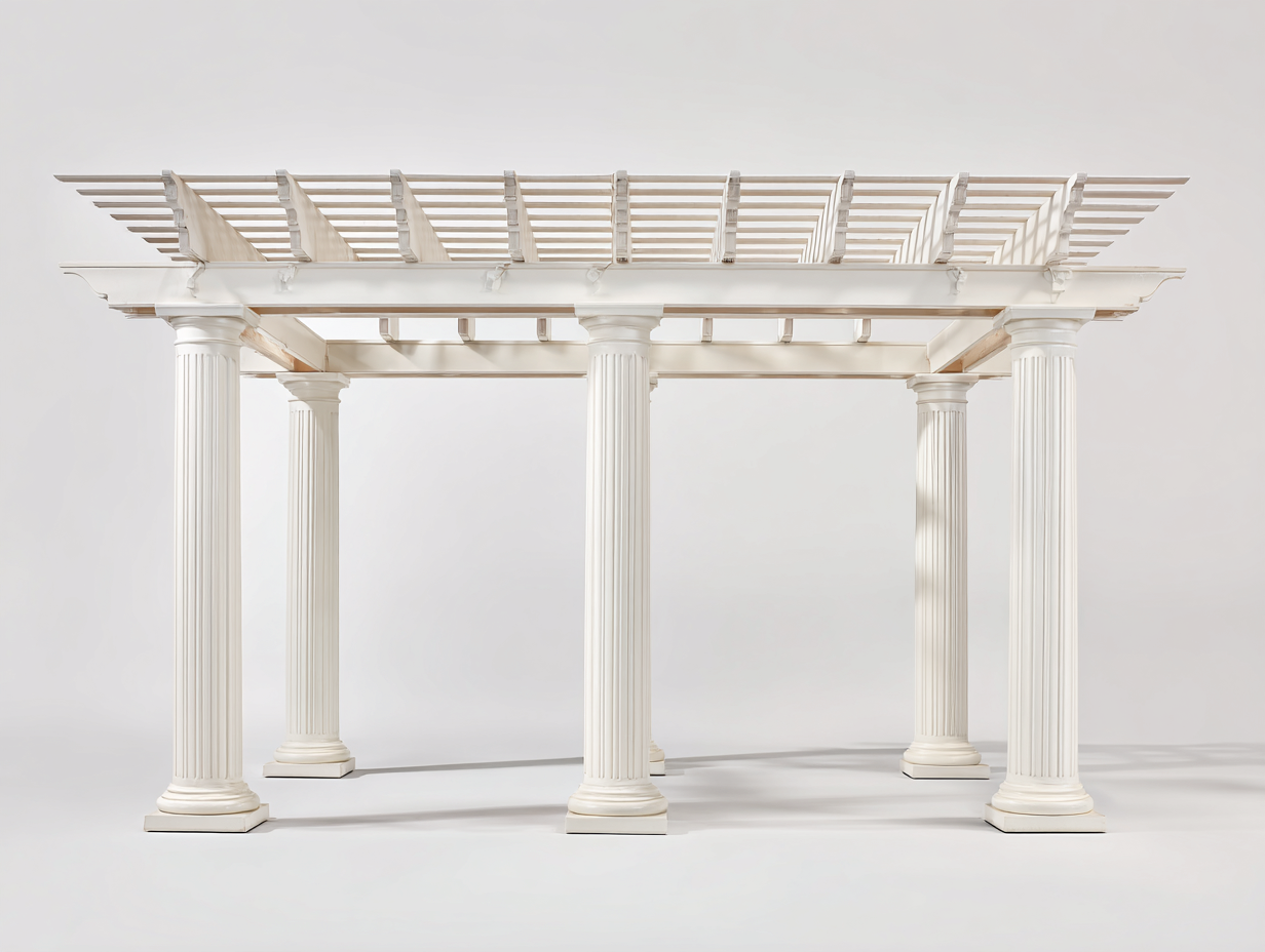 Pavillon Holz 400x300x260 cm - weiß - klassischer Pergola-Stil-Namovihaus