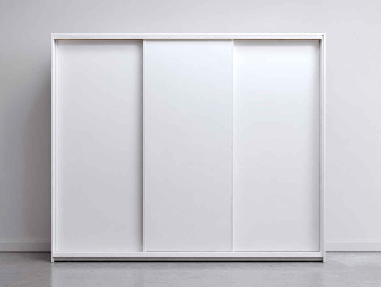 Kleiderschrank Holzwerkstoff 250x66x215 cm - Weiß - mit 3 Schiebetüren-Namovihaus