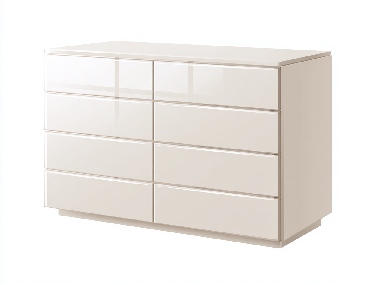 Kommode mit Schubladen Holz 160x45x80 cm Beige - modernes Hochglanzdesign mit Schubladen-Namovihaus