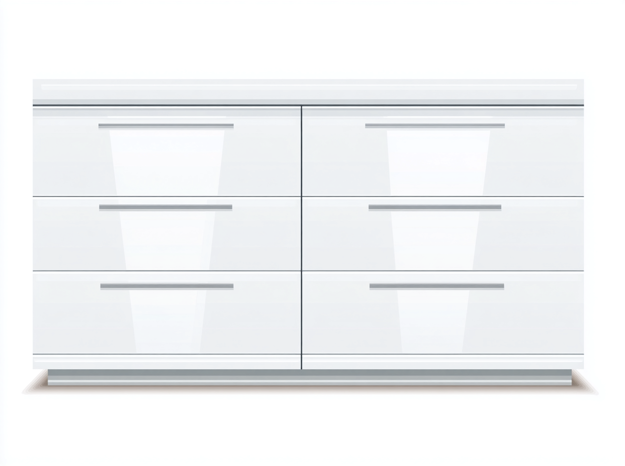 Kommode mit Schubladen Holzwerkstoff 150x45x80 cm - Weiß - moderner Stil mit 6 Schubladen-Namovihaus