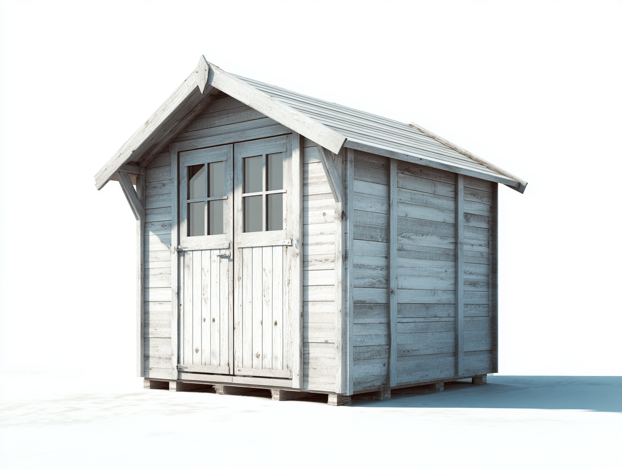 Gartenhäuser Holz 240 x 180 x 220 cm - Weiß - für Garten mit Doppeltür-Rodiacasa
