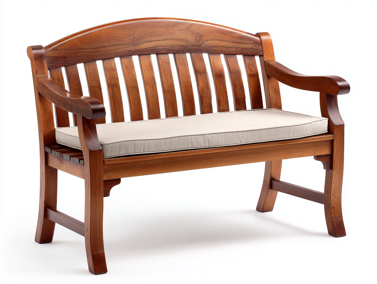 Gartenbank Holz 160x60x86 cm Braun-Creme für Garten - Klassisches Design mit Armlehnen-Rodiacasa