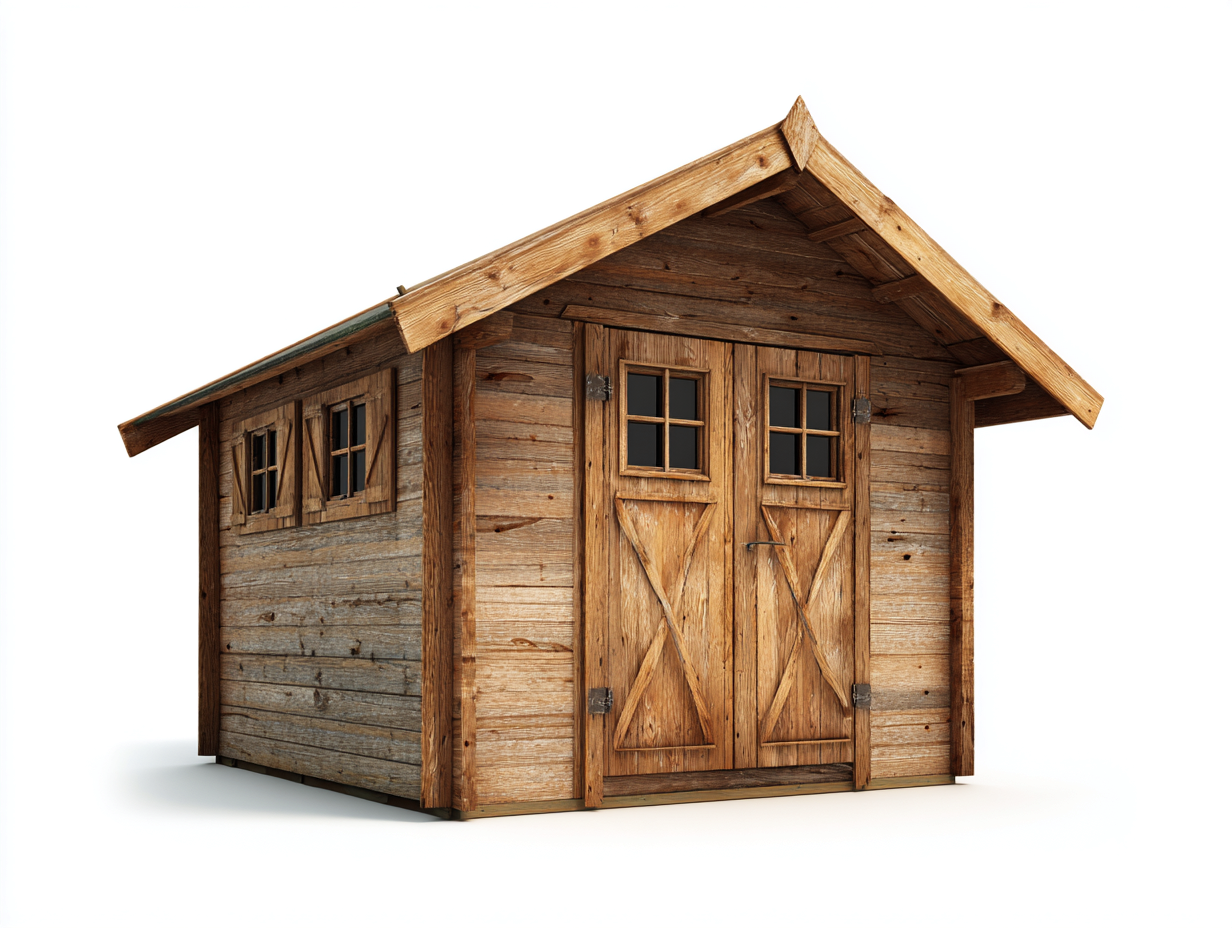 Gartenhäuser Holz 280x220x250 cm - braun - rustikaler Gerätehaus-Stil-Rodiacasa