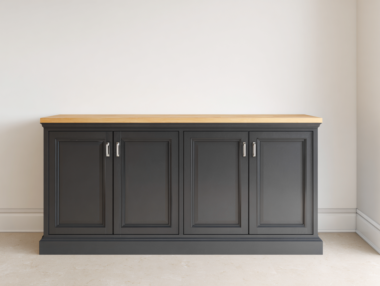 Sideboards Holzwerkstoff 180x42x85 cm - Anthrazit-Hellbraun - klassischer Stil mit Stauraum-Solendanest