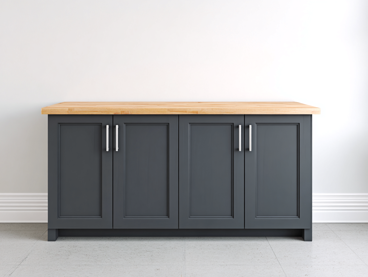Sideboards Holzwerkstoff 160x45x90 cm - dunkelgrau-naturfarben - moderner Landhausstil-Solendanest