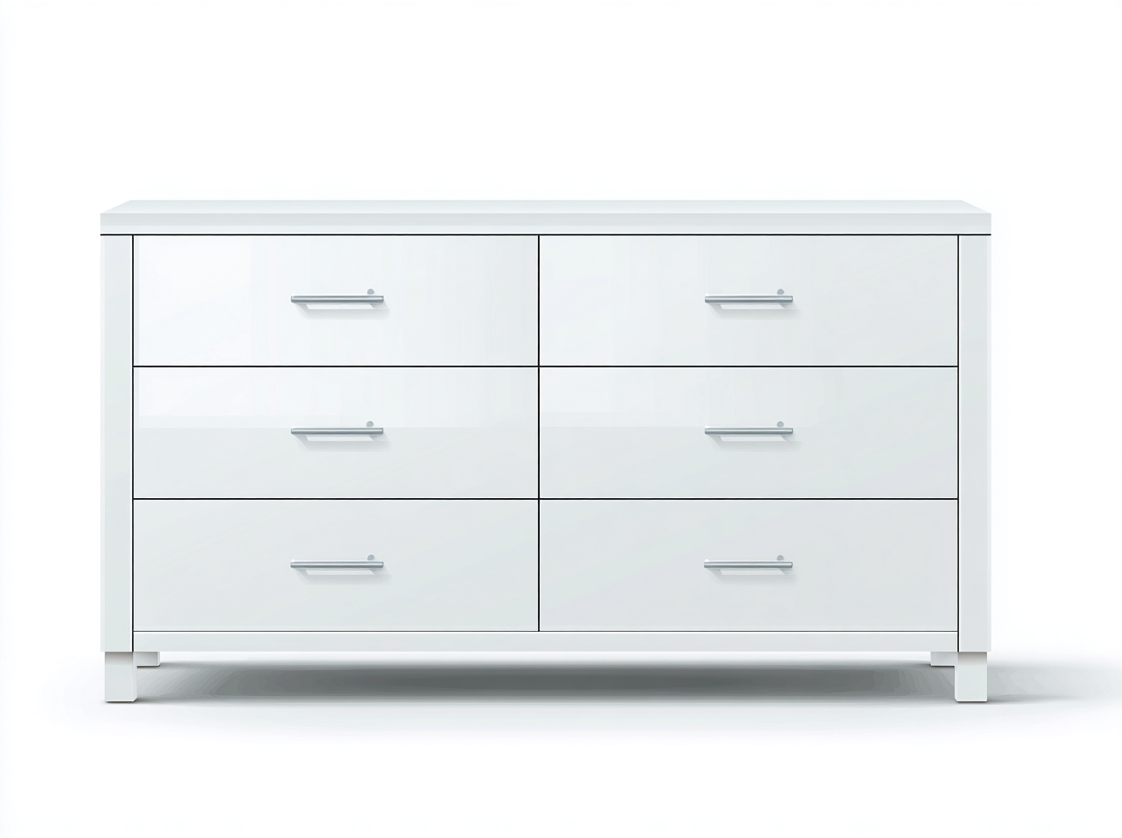 Kommode mit Schubladen Holz 140x45x80 cm Weiß für Schlafzimmer - Modernes Design mit 6 Schubladen-Solendanest