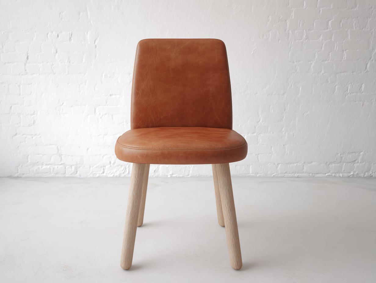 Esszimmerstühle Kunstleder Holz 48x55x82 cm Braun-Naturholz für Esszimmer - Modernes Design mit gepolsterter Rückenlehne-Solendanest