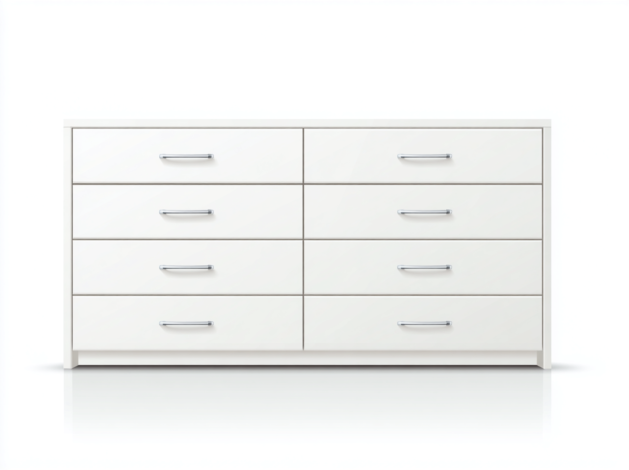 Kommode mit Schubladen Holz 160x45x80 cm Weiß für Schlafzimmer - Modernes Design mit 8 Schubladen-Solendanest