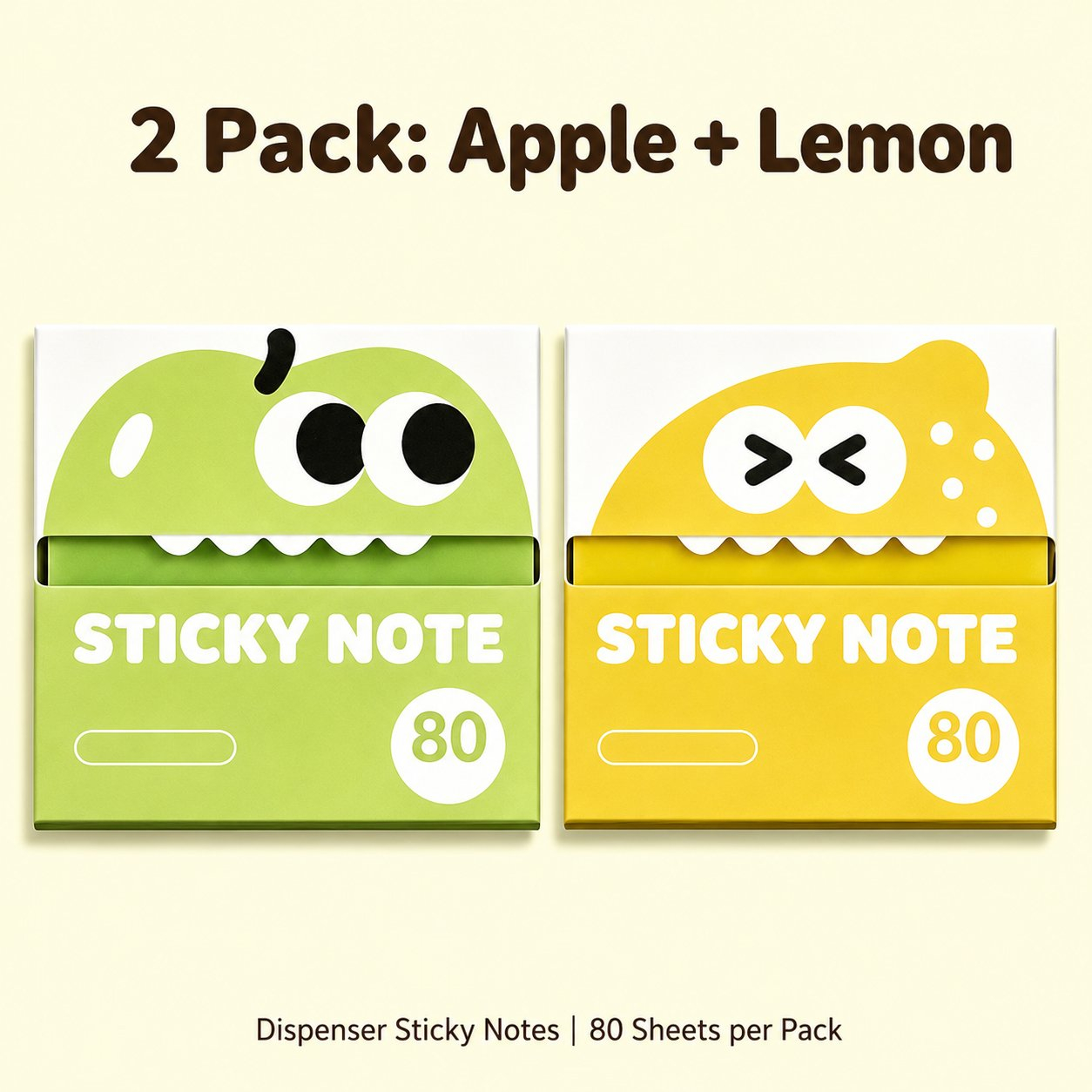 🍓 Fruit Monster Transparent Pull Out Sticky Notes | Semi-Transparent No Residue Index Tabs For Students & Office Marking