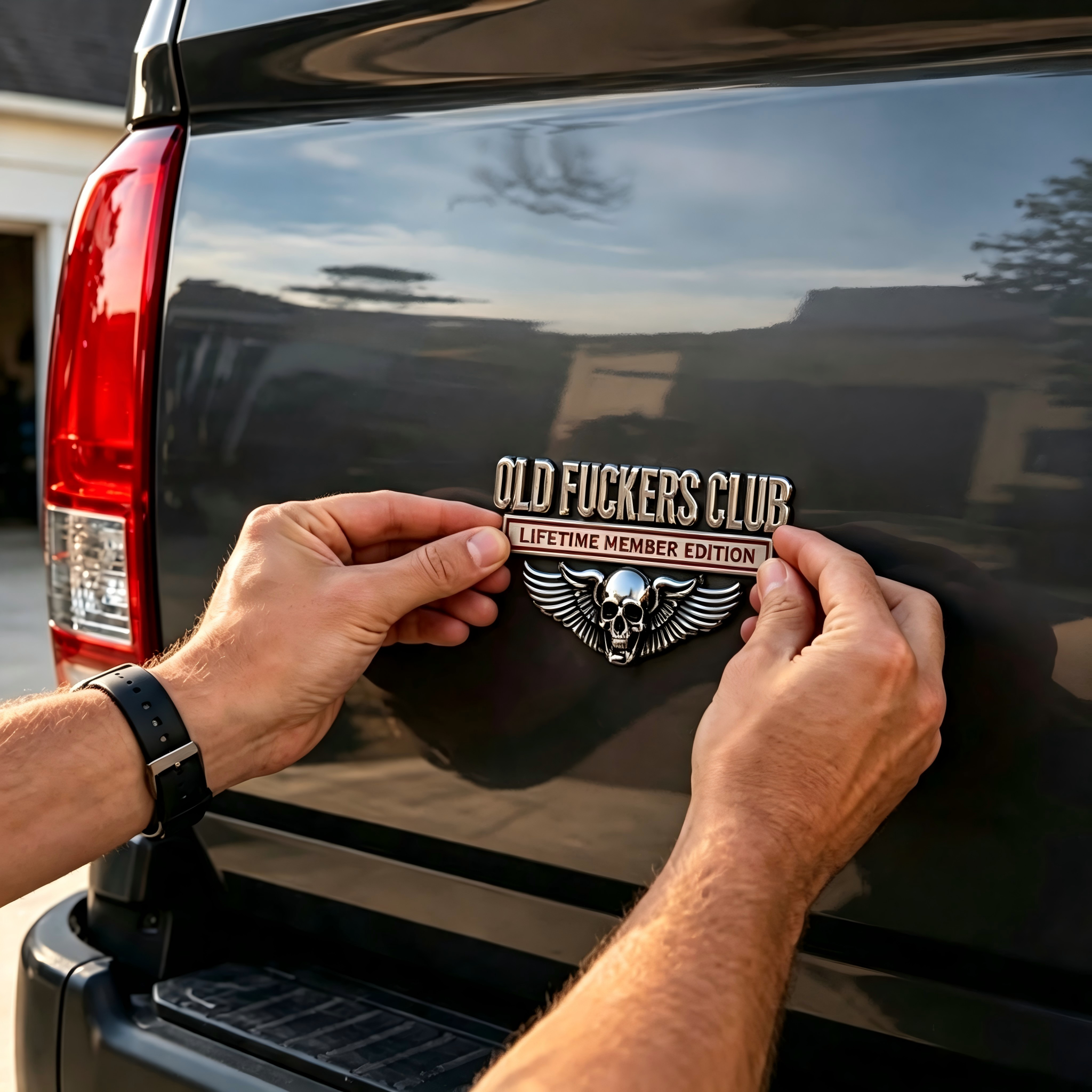 💀OLD F*CKERS CLUB Metal Car Emblem