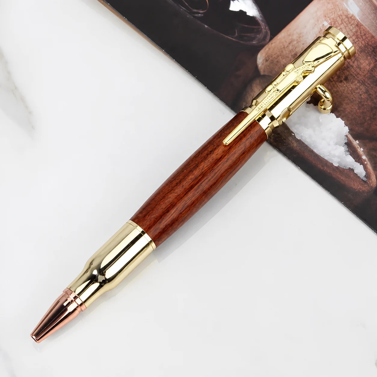 🖊100% Handmade Bolt Action Wooden Bullet Pen™ | Crafted From Real Wood & Bullet Casing
