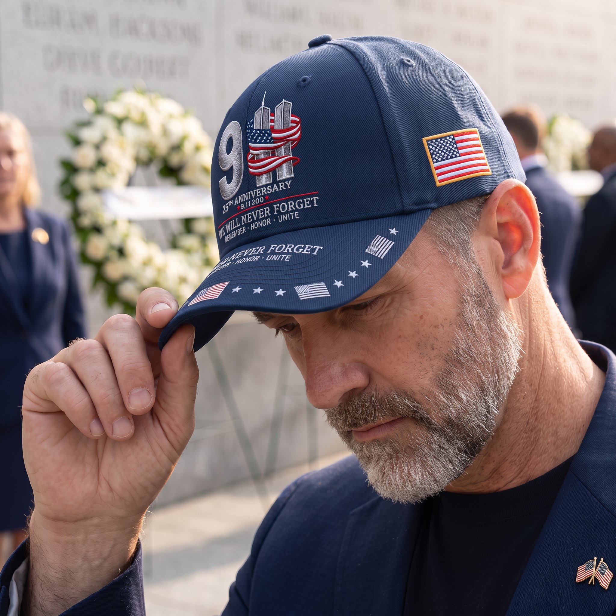 9/11 25th Anniversary We Will Never Forget Printed Memorial Baseball Cap🧢