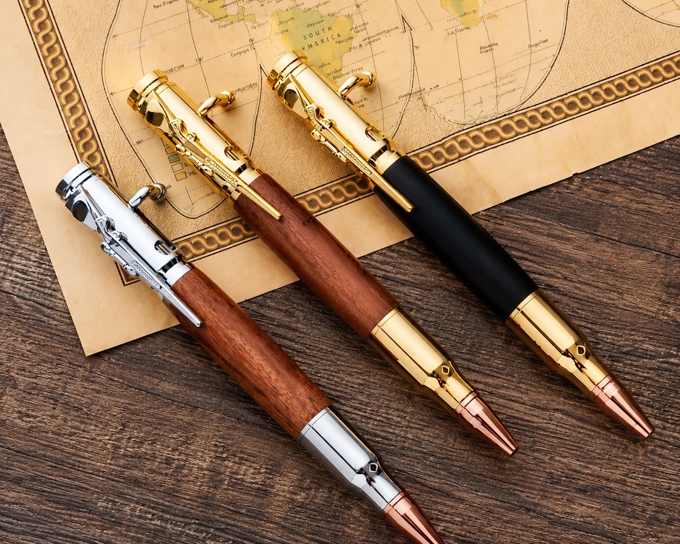 🖊100% Handmade Bolt Action Wooden Bullet Pen™ | Crafted From Real Wood & Bullet Casing