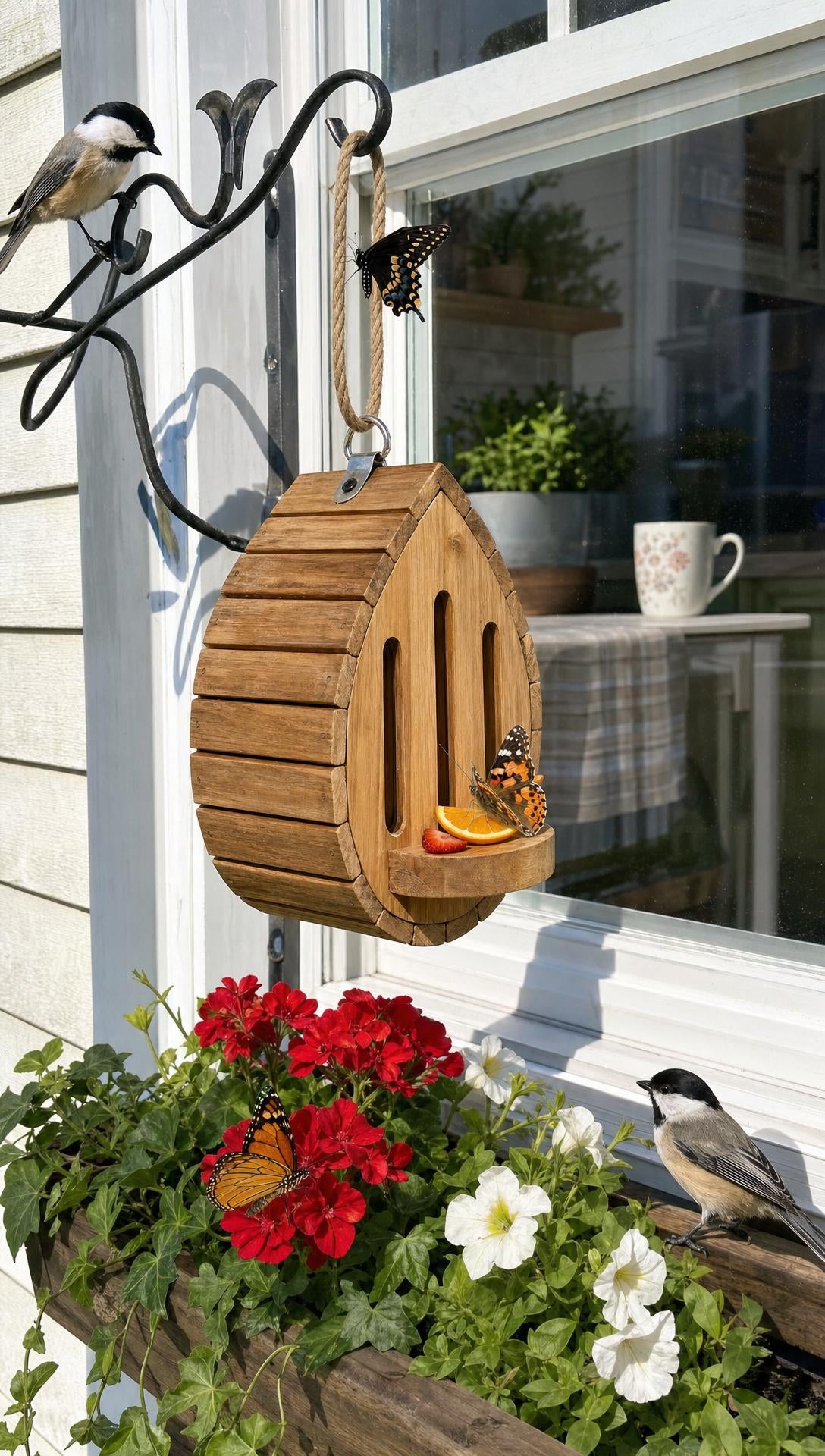 🦋Garden Butterfly House with Feeder Station