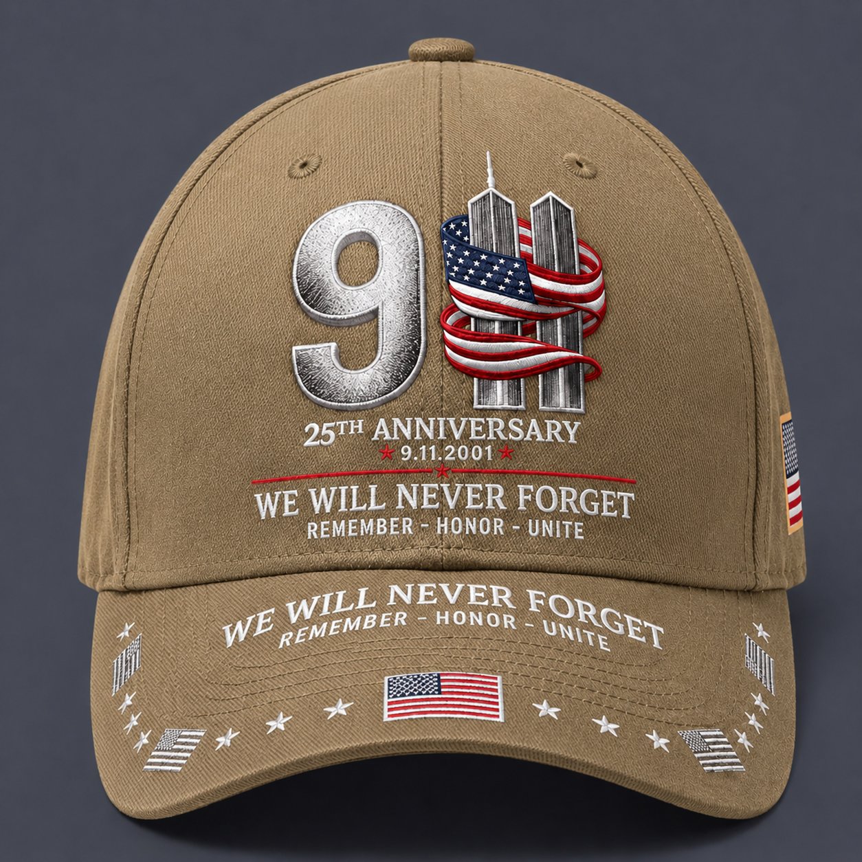 9/11 25th Anniversary We Will Never Forget Printed Memorial Baseball Cap🧢