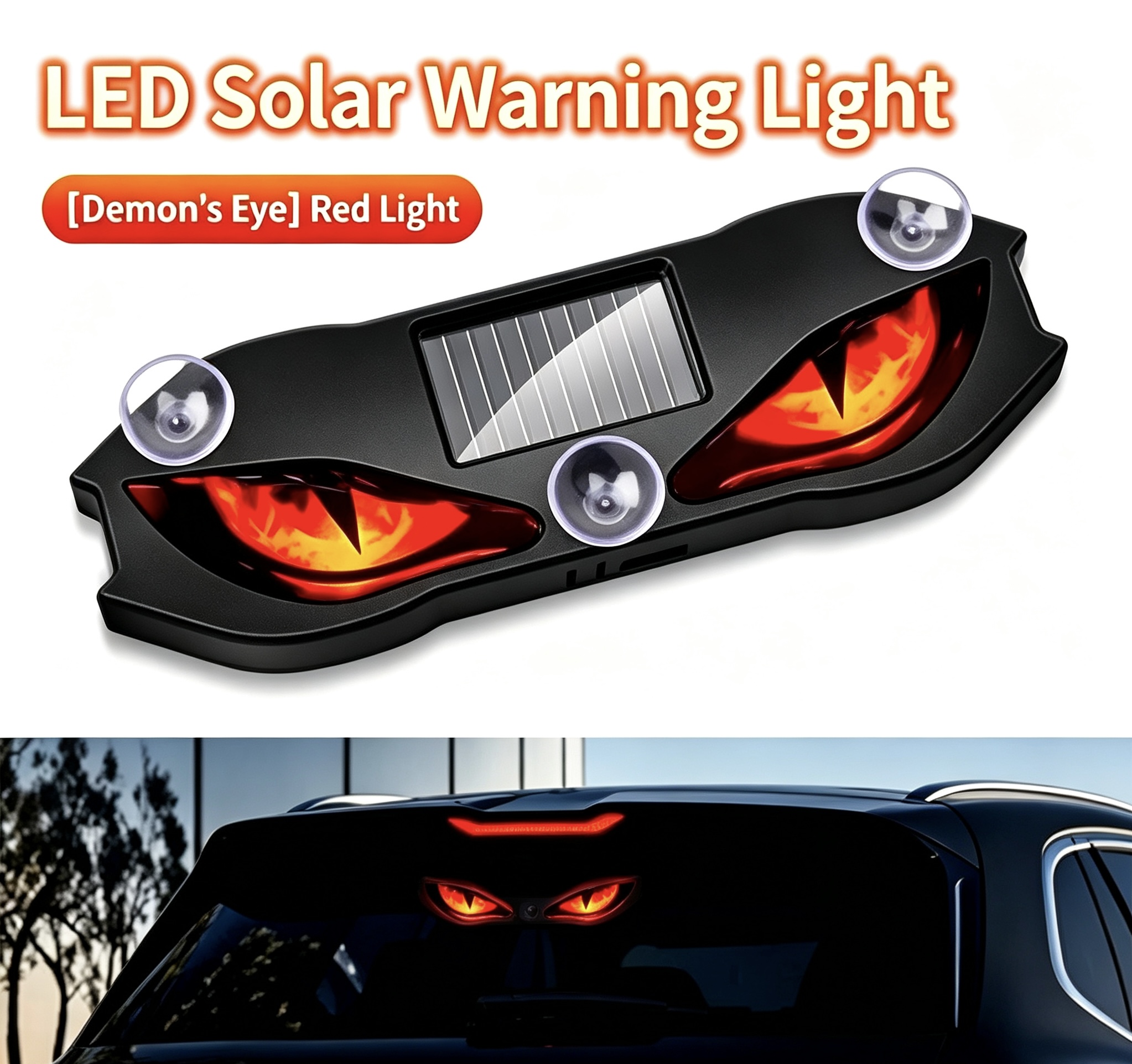 🚗🔆 Solar-Powered LED Car Warning Light – 50% OFF! Weatherproof, automatic activation at dark🔥🛡️