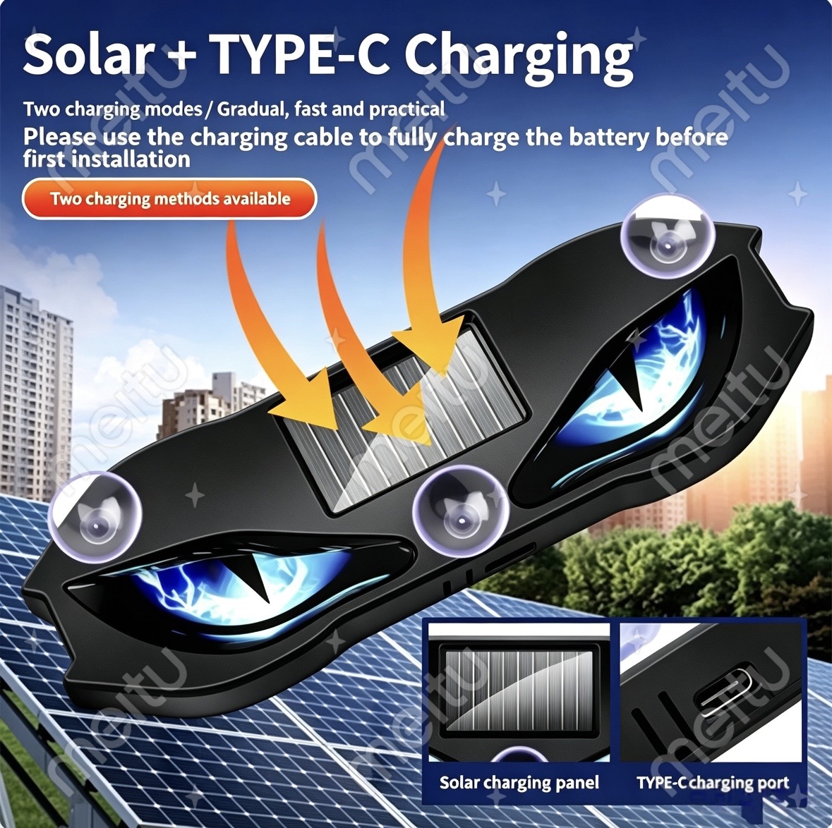 🚗🔆 Solar-Powered LED Car Warning Light – 50% OFF! Weatherproof, automatic activation at dark🔥🛡️