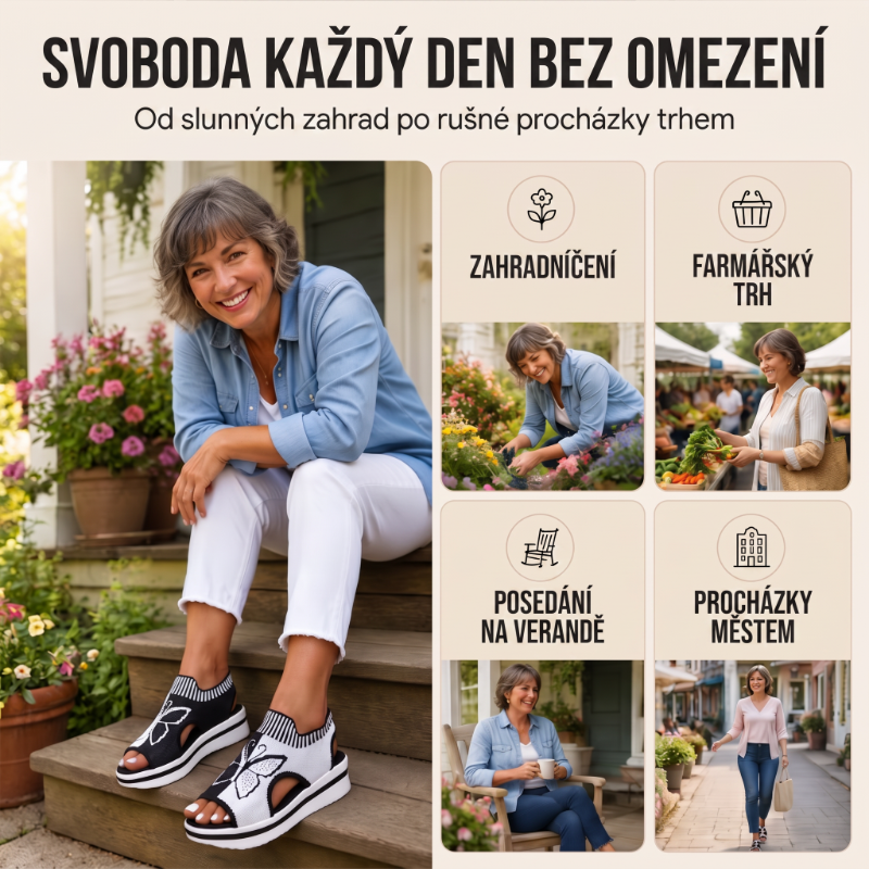 Dámske ležérne plážové sandále s otvorenou špičkou a platformou