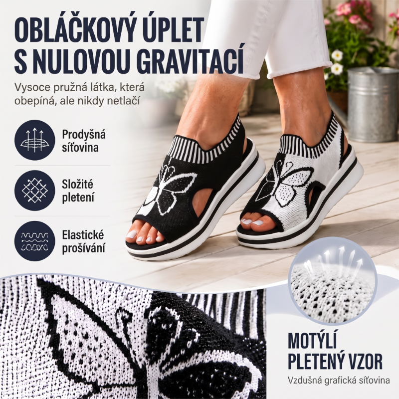 Dámske ležérne plážové sandále s otvorenou špičkou a platformou