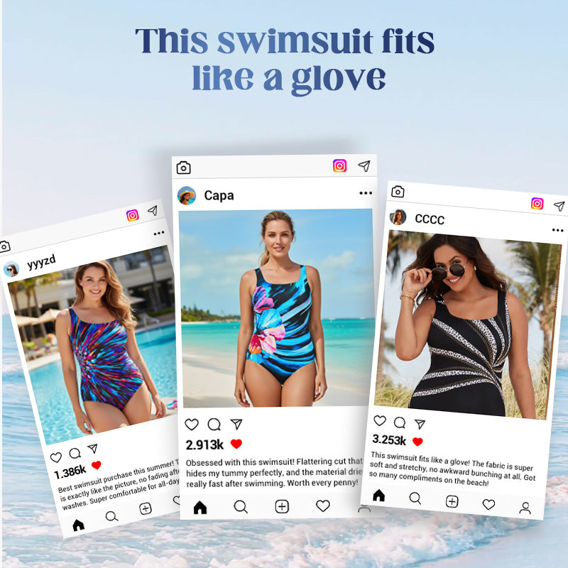 👙 ZĽAVA 50%! 🌊 Dámske jednodielne plavky s potlačou - Priliehavé, mäkké a ideálne na slnko, plávanie a pláž - štýlová voľba na sviatky ☀️