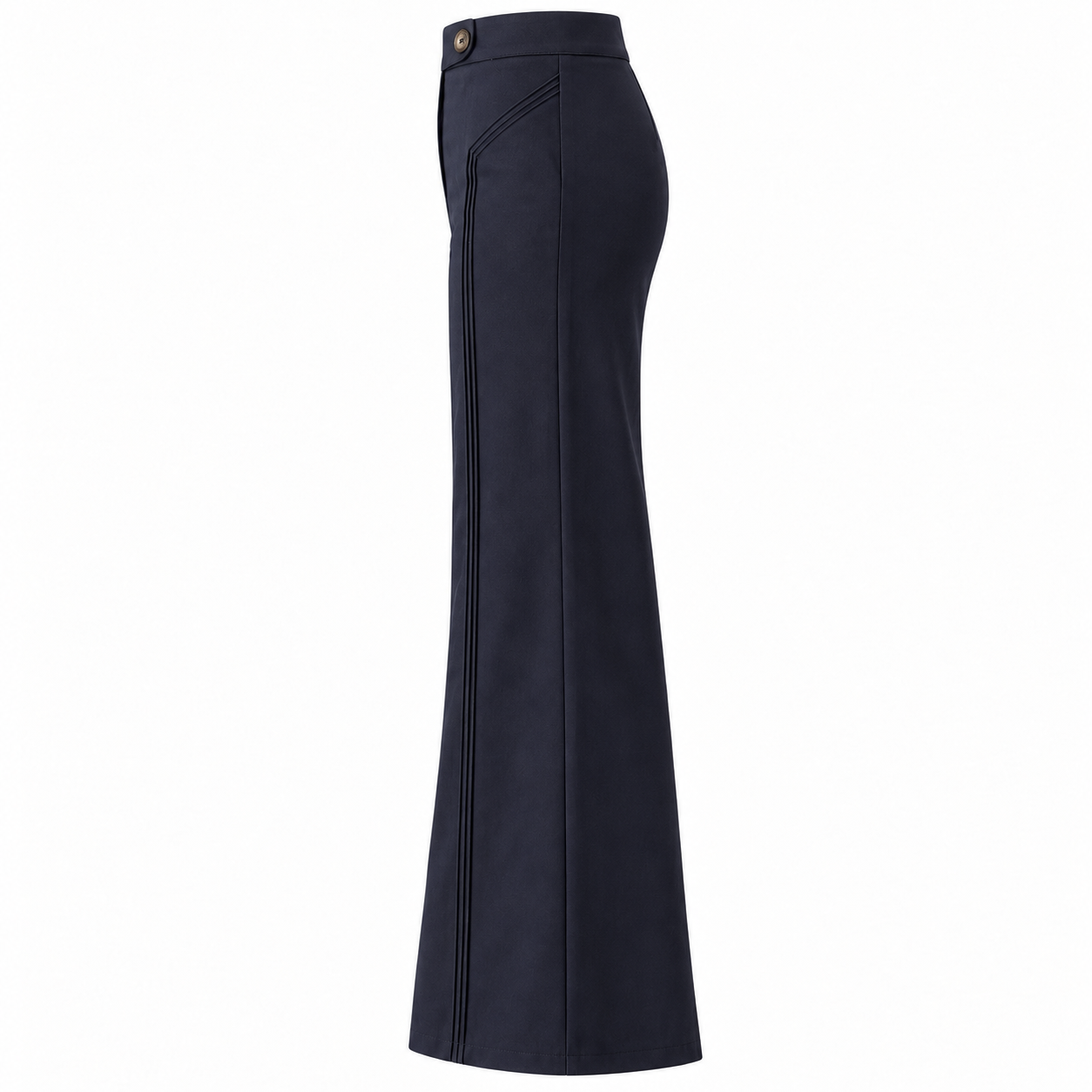 Seam High Waisted Flare Pants - Navy