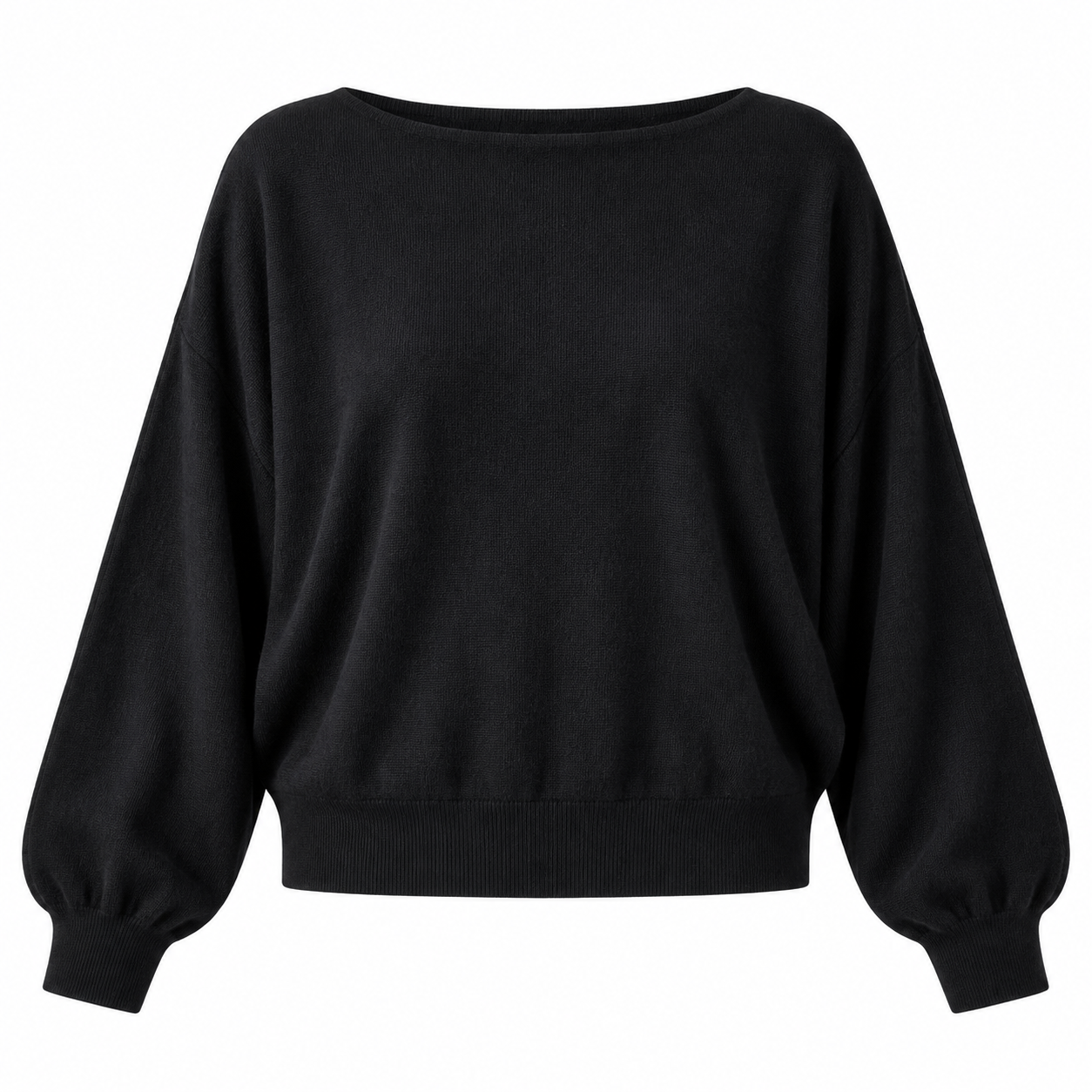 Boat Neck Classic Sweater - Black