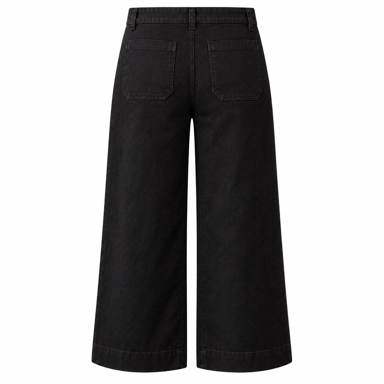 Soft Washed Wide Leg Pants - Black