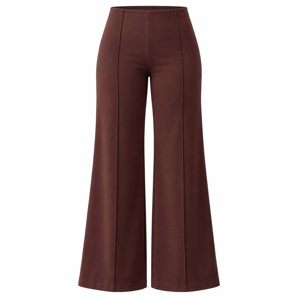 High Waist Wide Leg Ponte Pant- Mocha