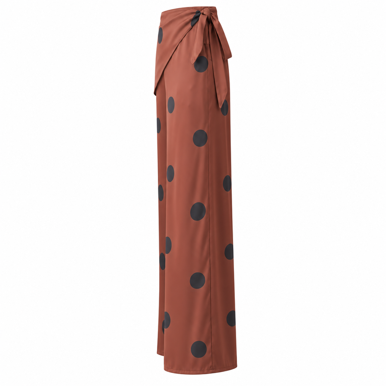 Polka Dot With Overlay Pants-  Brown